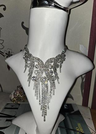 Кольє-чокер зі стразами, що імітують діаманти вінтаж