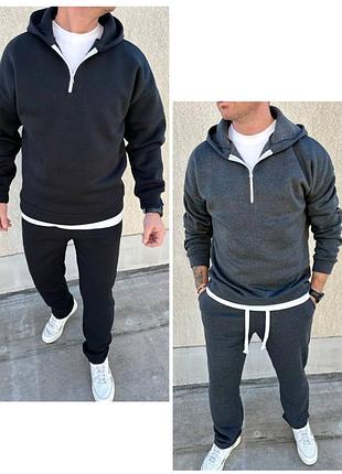 Костюм мужской 46-56р. трехнить на флисе спортивный костюм в трендовых цветах