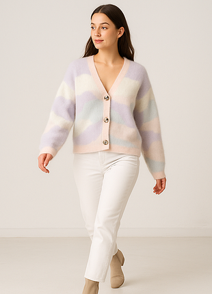 Пухнастий светр h&amp;m 33% вовна, 32% мохер,