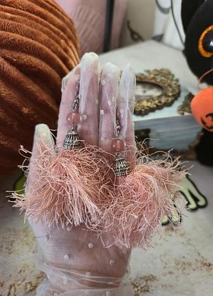 Пушистые серьги