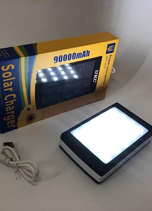 90000 mah потужний power bank павербанк з сонячною панеллю та лампою