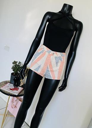 Яркие шорты topshop moto с принтом union jack 🇬🇧 — стильный акцент на лето
