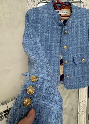 Піджак твід zara