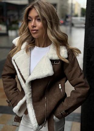 Дубленка из нубука мех