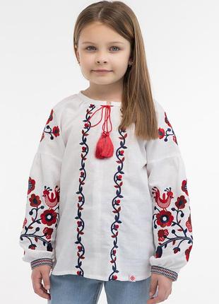 Вышиванка для девочки (6008) белая