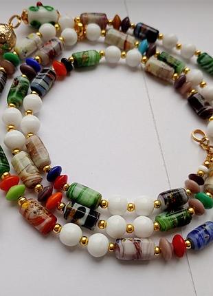 Буси-стуар із підвіскою, венеціанське скло, молочне скло