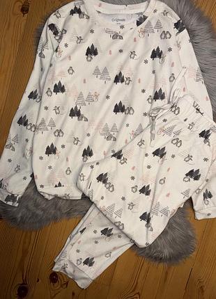 Крута стильна велюрова піжама з зимовим принтом р.m/l originals