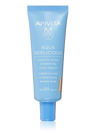 Apivita aqua beelicious tinted fluid spf30 тональний флюїд
