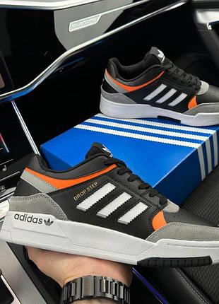 Мужские кроссовки adidas originals drop step black grey orange распродаж