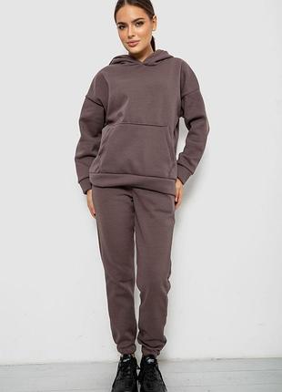 Спортивный костюм женский на флисе светло-коричневый