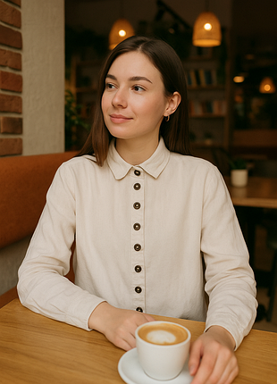 Льняная рубашка р.50-52