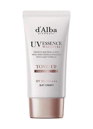Сонцезахисна есенція з тонувальним ефектом d’alba waterfull uv essence tone-up sun cream spf 50 50 мл