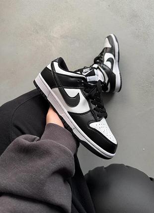 Nike sb dunk low black white повсякденні брендові кросівки демі чорно білі весна осінь кроссовки демисезонные черно белые