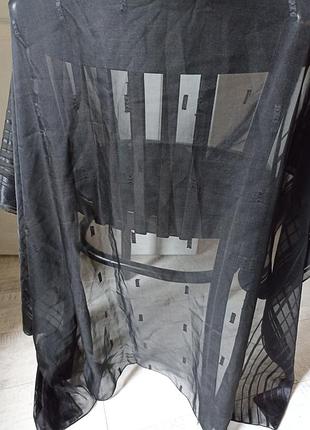 Черный шарф широкий палантин