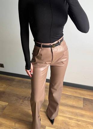 Брюки еко шкіра на замші