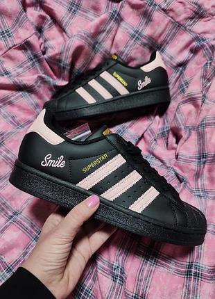 Adidas superstar "smile" black\pink