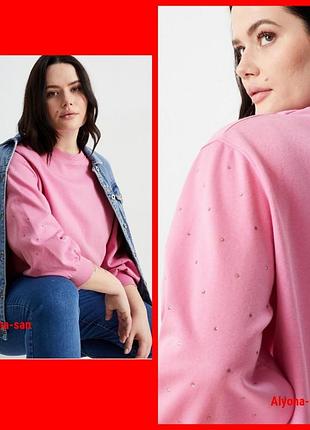 Тёплый натуральный свитшот с камешками экстра мега-батал 💣