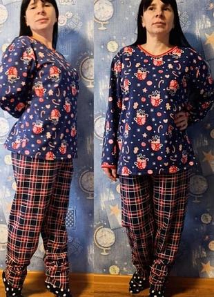 Піжама тепла жіноча начос великого розміру