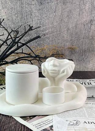 Набір гіпсової фурнітури для заливки свічок, підсвічники