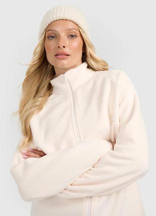 Нова флісова кофта куртка жіноча дуже тепла розмір s m бежева на замку