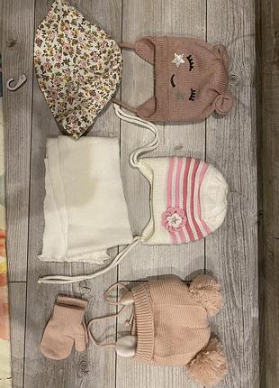 Шапка шарф, шапочка на дівчинку