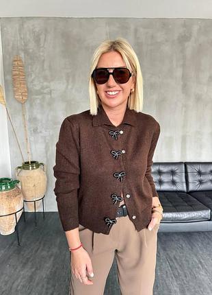 Теплый стильный женский кардиган