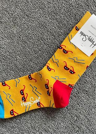 Носки женские happy socks желтые очки демисезонные, желтый 2701451