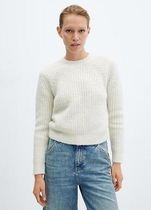 Вʼязаний светр джемпер кофта оверсайз вільного крою mango з вмістом вовни альпака теплий зимовий