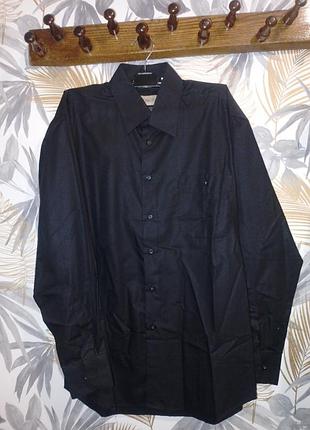 Чорна класична сорочка чоловіча великого розміру carlioni