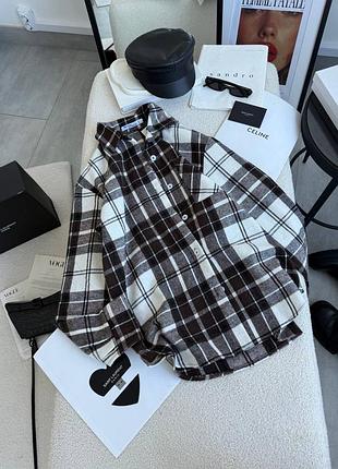 Теплая кашемировая рубашка в клетку рубашка кашемир