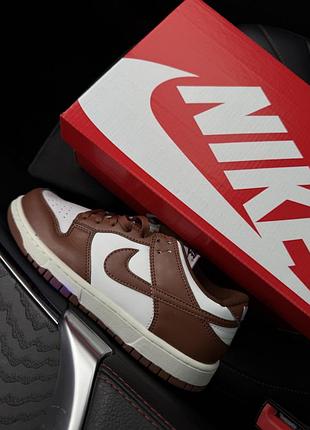 Кроссовки nike dunk brown/white данки