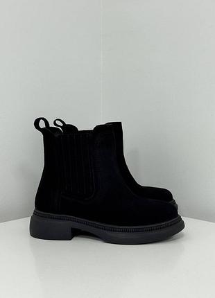 Зимние челси натуральная замша