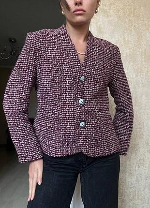 Винтажный твидовый жакет с шерстью и альракой от eastex