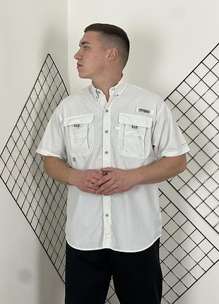 Біла літня сорочка columbia pfg outdoor white shirt performance fishing gear