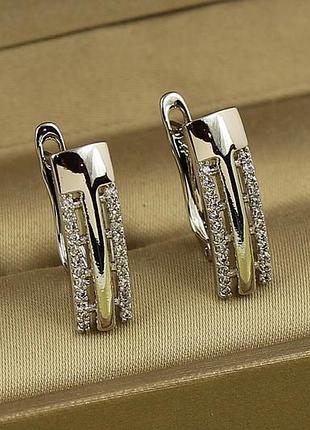 Сережки xuping jewelry аршин 1,8 см сріблясті