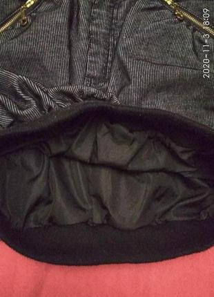 Фирменная модная теплая вельветовая юбка  черная в серый рубчик col coladiar.3 фото