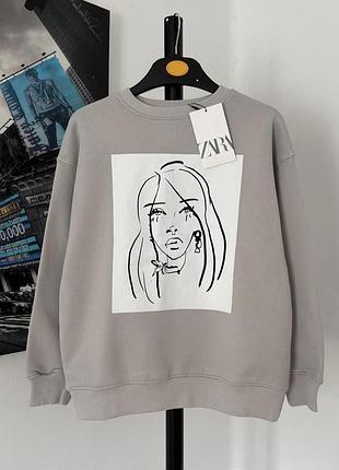 Світшот толстовка тепла кофта худі zara для дівчинки