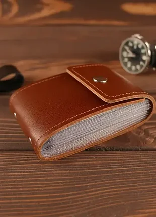 Кардхолдер, визитница (коричневая гладкая кожа)