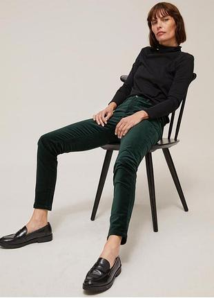 Бархатные брюки massimo dutti темно-синего цвета джинсы скинни из бархата