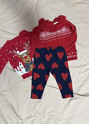 Комплект новорічних речей для дівчинки 6-9 місяців.