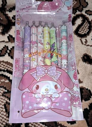 Набор гелевых ручек 6 шт. мелоди - sanrio melody pens гелевые ручки из мелоди ручка мелоды