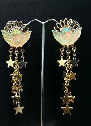 Вишукані 🌟 сережки ангел із гравіюванням kirks folly, зірки
