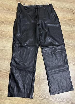 Відмінні шкіряні вільні прямі брюки великий розмір