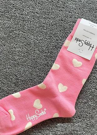 Носки женские happy socks розовые любви демисезонные, розовый 2701460