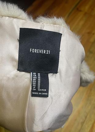 Шуба з штучного хутро бежевого кольору forever 21 розмір м