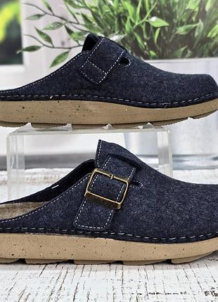 Тапочки мужские inblu темно-синие теплые фетровые с закрытым носком 6025