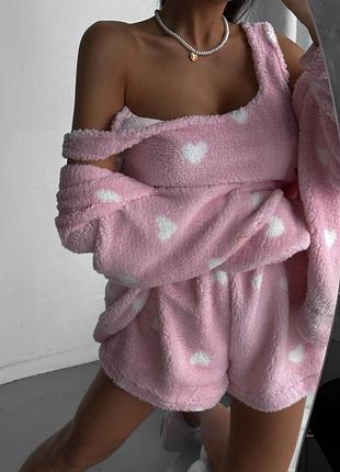 Піжама тепла махрова трійка