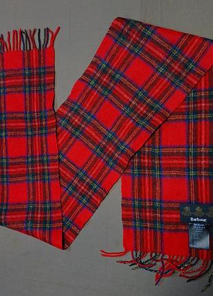 Шарф в клетку красный размером 166см x 23см barbour mac0042re35 lochmere
 100%  wool