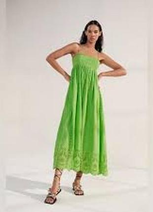 Сарафан на бретельках с прошвой