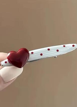 Заколка з сердечком прикраса для волосся стильний аксесуар